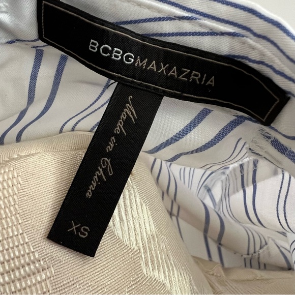 BCBGMaxAzaria Azriel Striped Shirt Dress Women Size XS Cotton Casual Collar - Picture 12 of 13